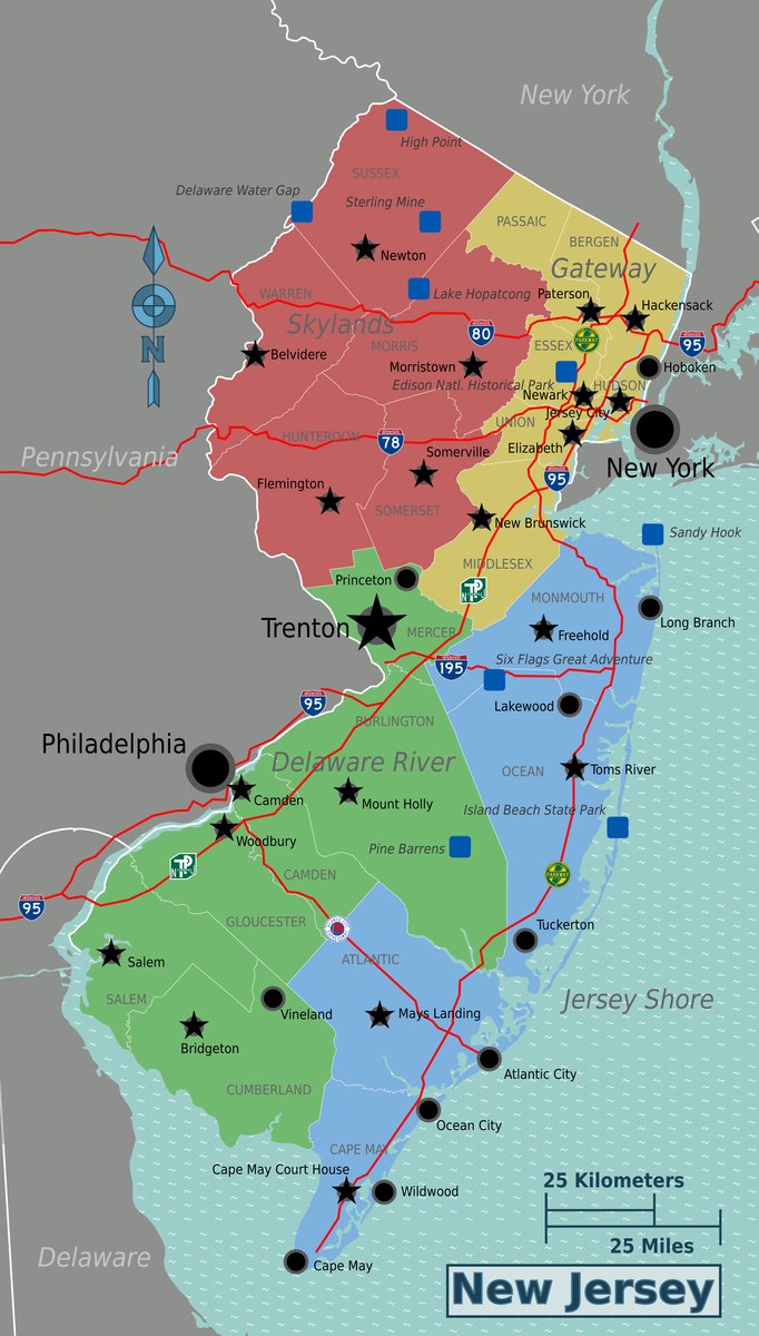 Whippany, NJ - Mynd:New Jersey regions map.png - Wikipedia